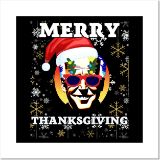 Funny Joe Biden Merry Thanksgiving Ugly Christmas Posters and Art